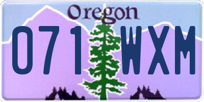 OR license plate 071WXM