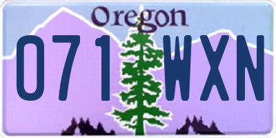 OR license plate 071WXN