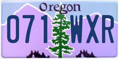 OR license plate 071WXR