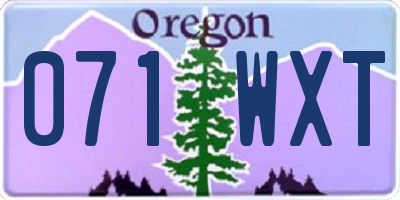 OR license plate 071WXT
