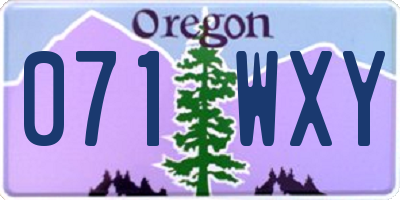 OR license plate 071WXY