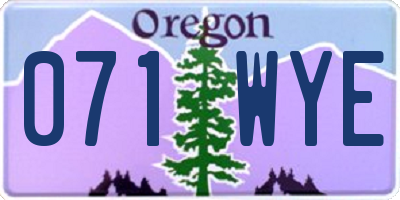 OR license plate 071WYE