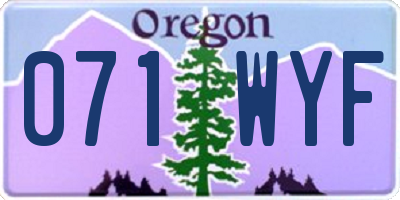 OR license plate 071WYF