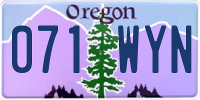 OR license plate 071WYN