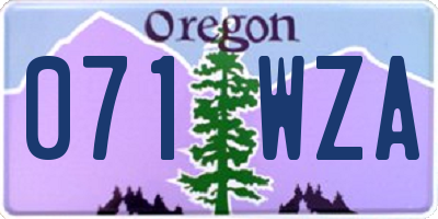 OR license plate 071WZA