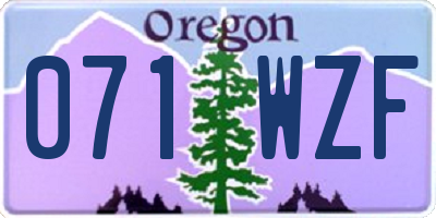 OR license plate 071WZF