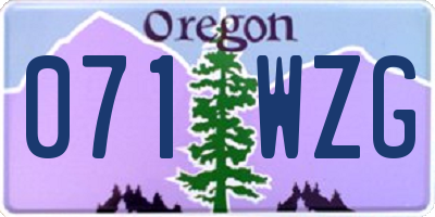 OR license plate 071WZG