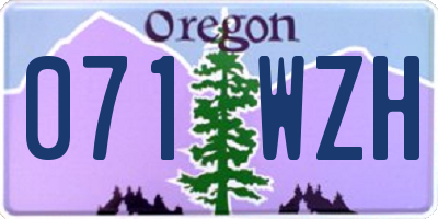 OR license plate 071WZH