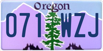OR license plate 071WZJ
