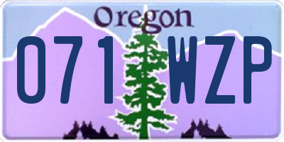 OR license plate 071WZP