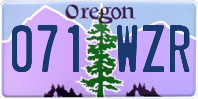 OR license plate 071WZR