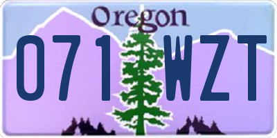 OR license plate 071WZT