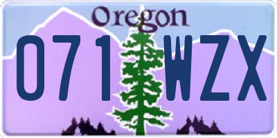 OR license plate 071WZX