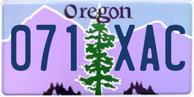 OR license plate 071XAC