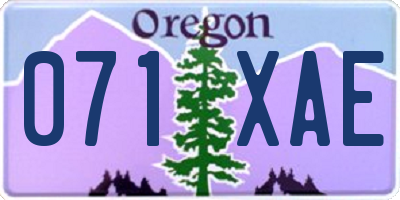 OR license plate 071XAE