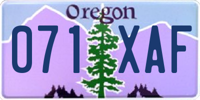 OR license plate 071XAF