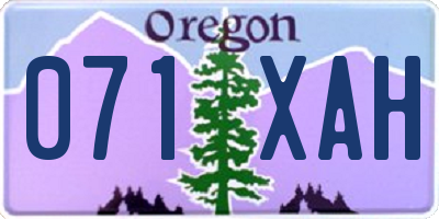OR license plate 071XAH