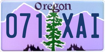 OR license plate 071XAI