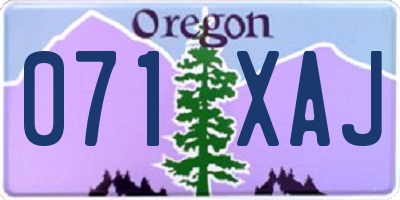 OR license plate 071XAJ