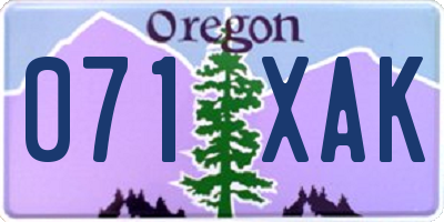 OR license plate 071XAK