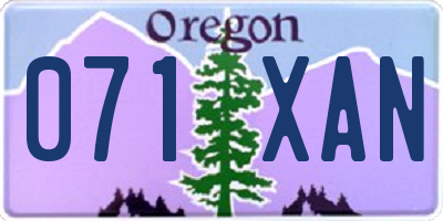 OR license plate 071XAN