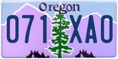 OR license plate 071XAO