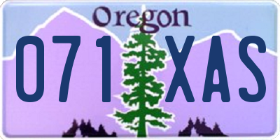 OR license plate 071XAS