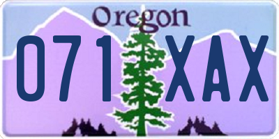 OR license plate 071XAX