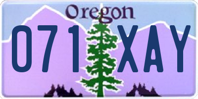 OR license plate 071XAY