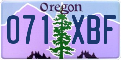 OR license plate 071XBF