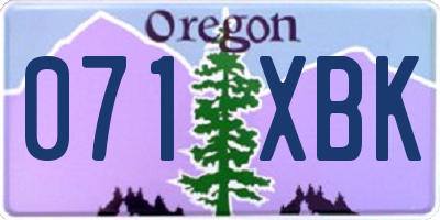OR license plate 071XBK