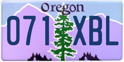 OR license plate 071XBL