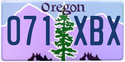 OR license plate 071XBX