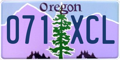 OR license plate 071XCL