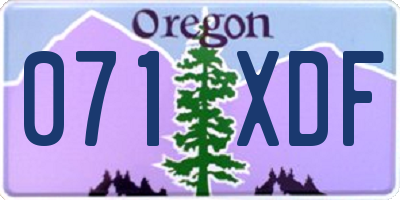 OR license plate 071XDF