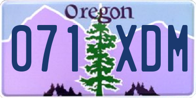 OR license plate 071XDM