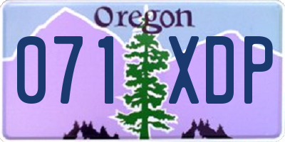 OR license plate 071XDP