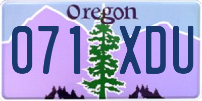 OR license plate 071XDU