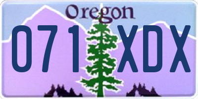 OR license plate 071XDX