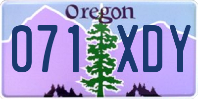 OR license plate 071XDY