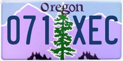 OR license plate 071XEC
