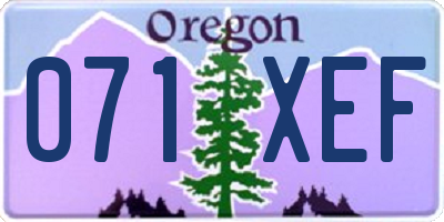 OR license plate 071XEF