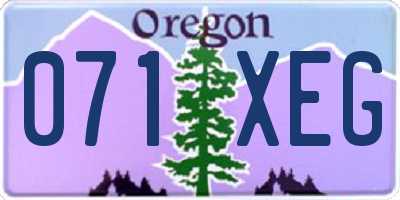 OR license plate 071XEG