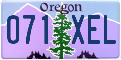 OR license plate 071XEL