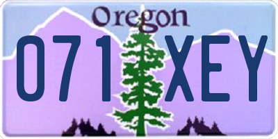 OR license plate 071XEY
