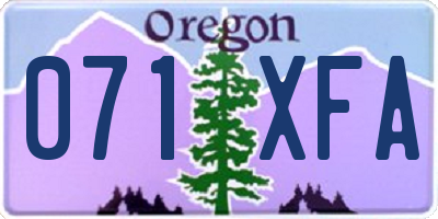 OR license plate 071XFA
