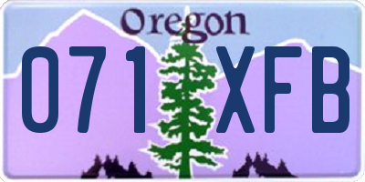 OR license plate 071XFB