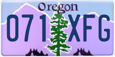 OR license plate 071XFG