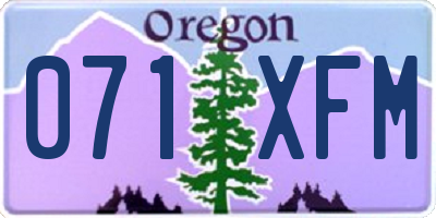 OR license plate 071XFM