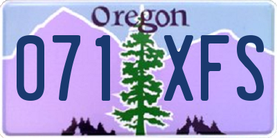 OR license plate 071XFS
